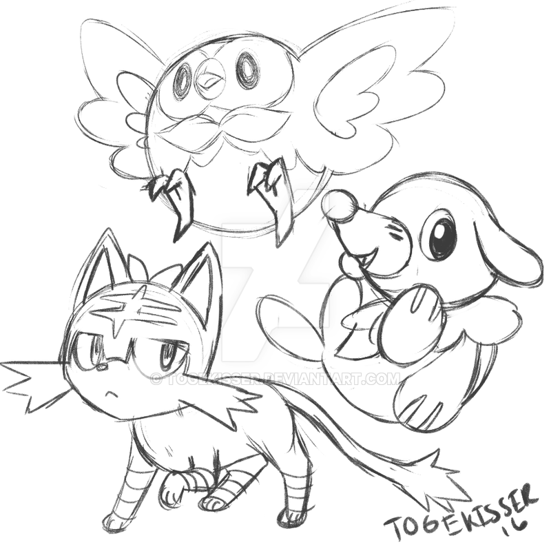 800x800 Pokemon Sun And Moon Starter Sketch By Togekisser