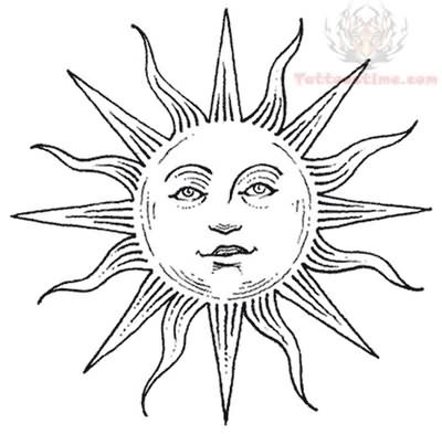 400x393 Sun Tattoo Designs Drawing