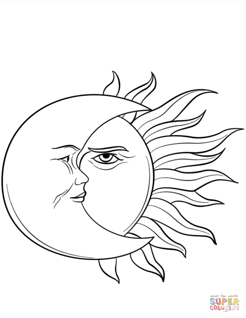 805x1042 Sun And Moon Coloring Page Free Printable Coloring Pages