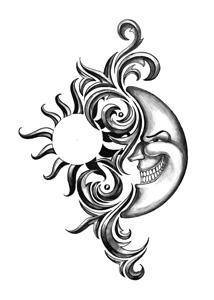 214x300 Tribal Sun And Moon Temporary Tattoo New! Ebay