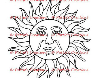 340x270 Sun Face Drawing Etsy
