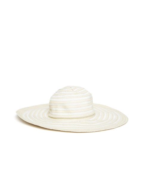 480x640 Buy Forever 21 Women Cream Coloured Striped Sun Hat