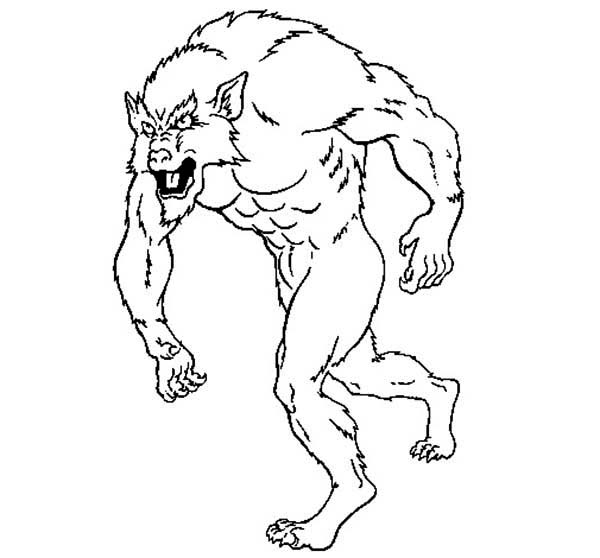 600x558 Kids Drawing Of Werewolf Coloring Page Coloring Sun