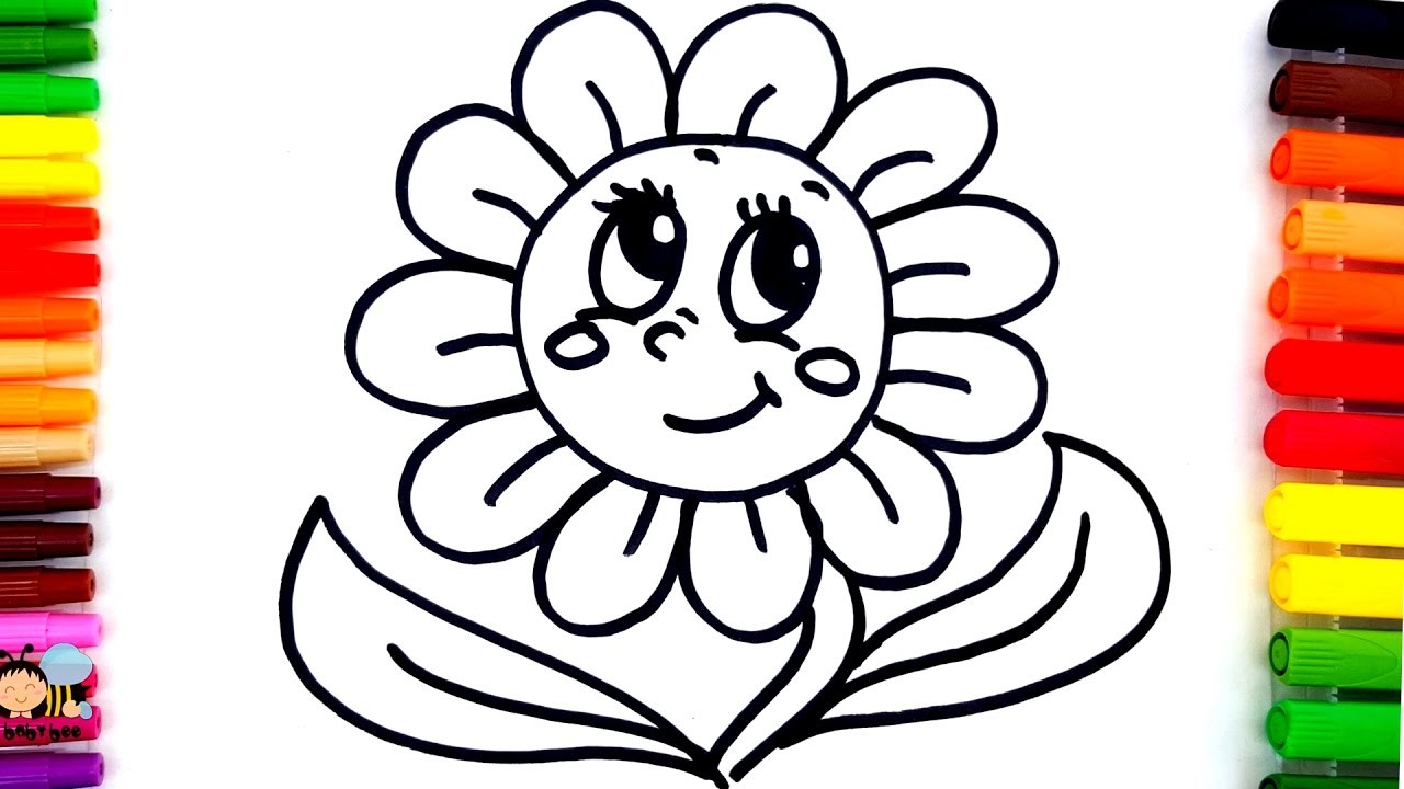 1280x720 Learn Colors For Children With Coloring Pages Sun Flower