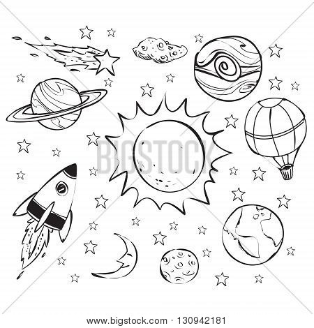 450x470 Space Theme Doodle Planet Earth Vector Amp Photo Bigstock