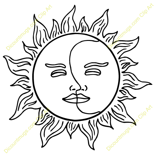 500x500 Sun And Moon Clip Art Sun, Moon