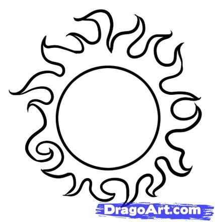 427x440 How To Draw A Sun, Step By Step, Outer Space, Landmarks Amp Places