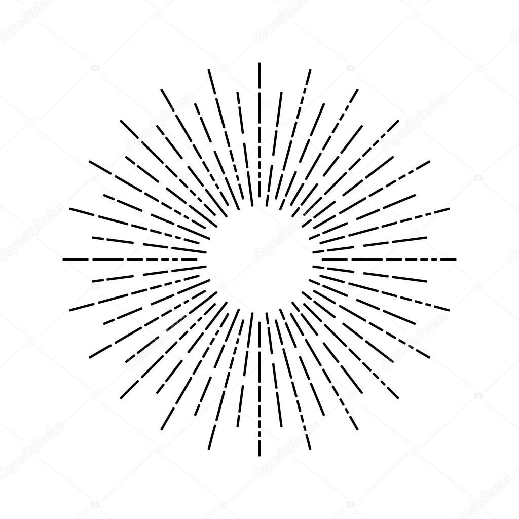 1024x1024 Linear Drawing Of Rays Of The Sun Stock Vector Oksana6299956