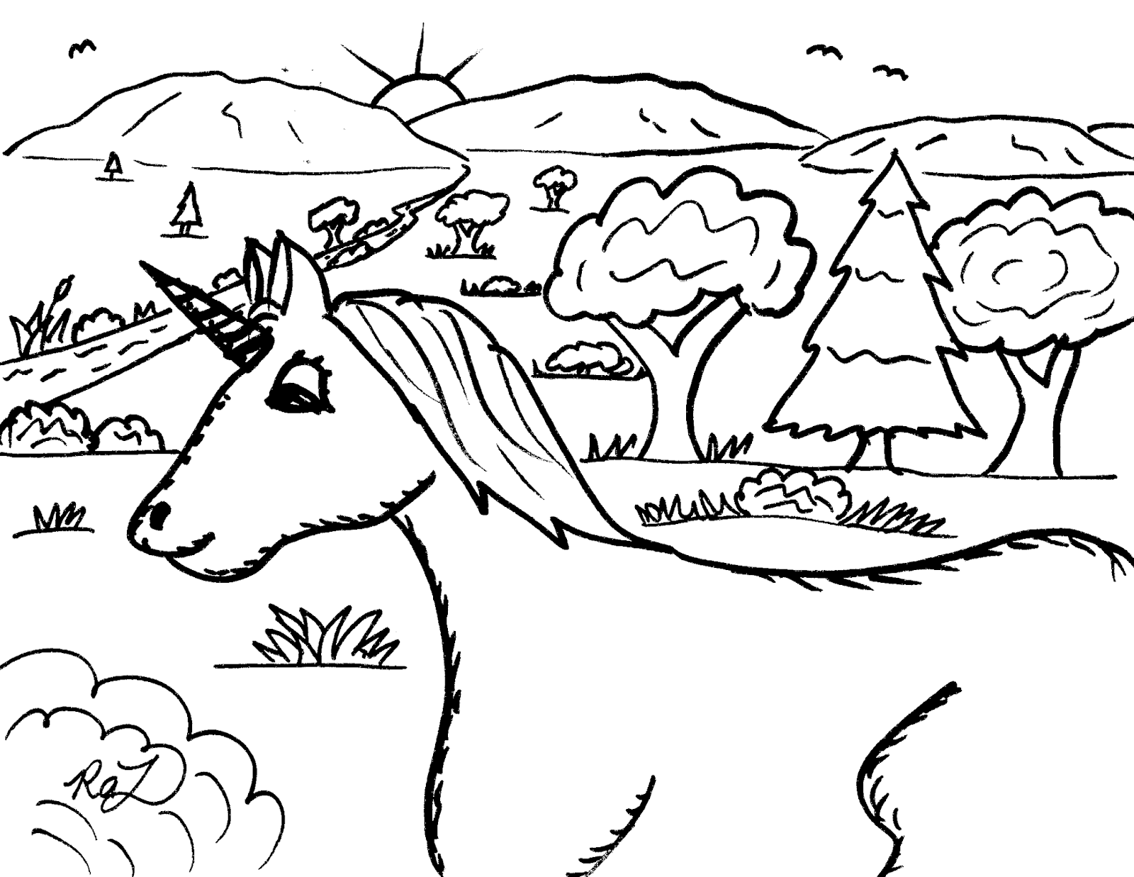 1600x1237 Robin's Great Coloring Pages Unicorn Cartoon Drawings To Color