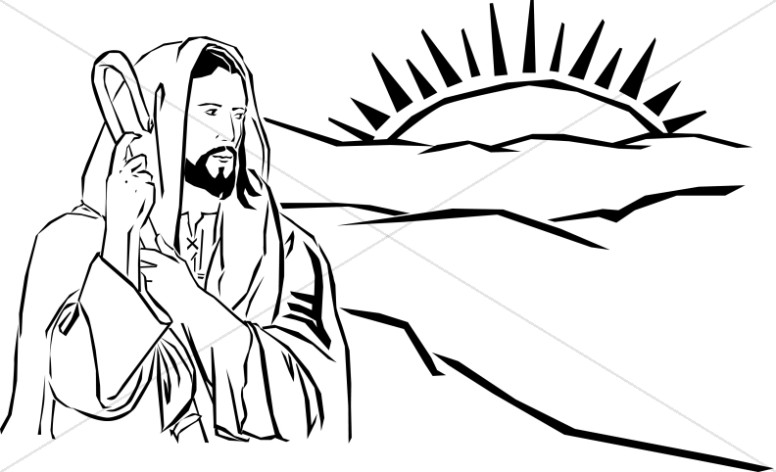 776x472 Shepherd Jesus Watching Sun Rise Over Hills Jesus Clipart