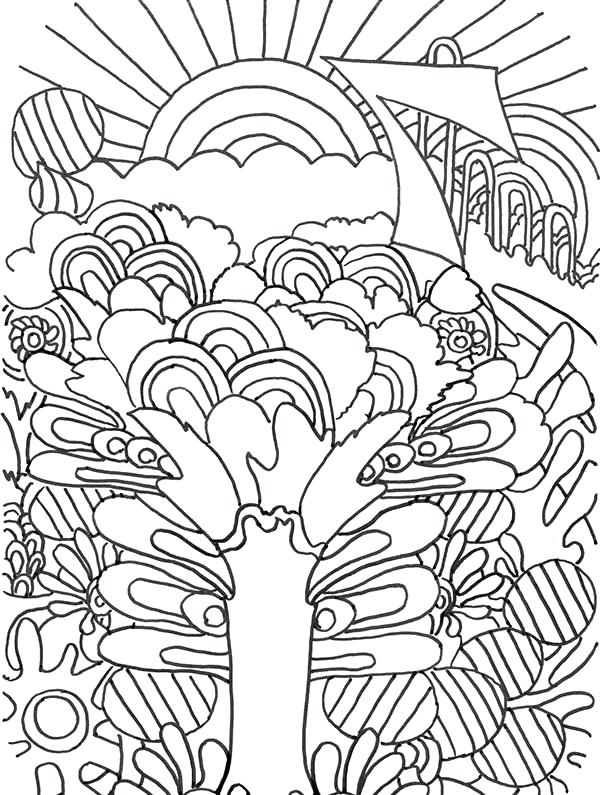 600x795 Trippy Coloring Book Sunrise Coloring Pages Media