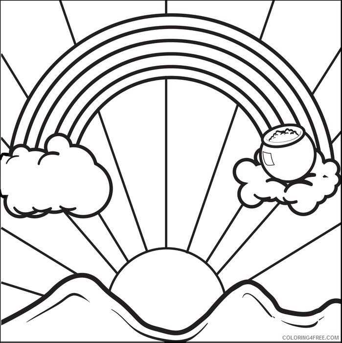 699x700 Rainbow And Pot Of Gold Coloring Pages Sunrise Coloring4free