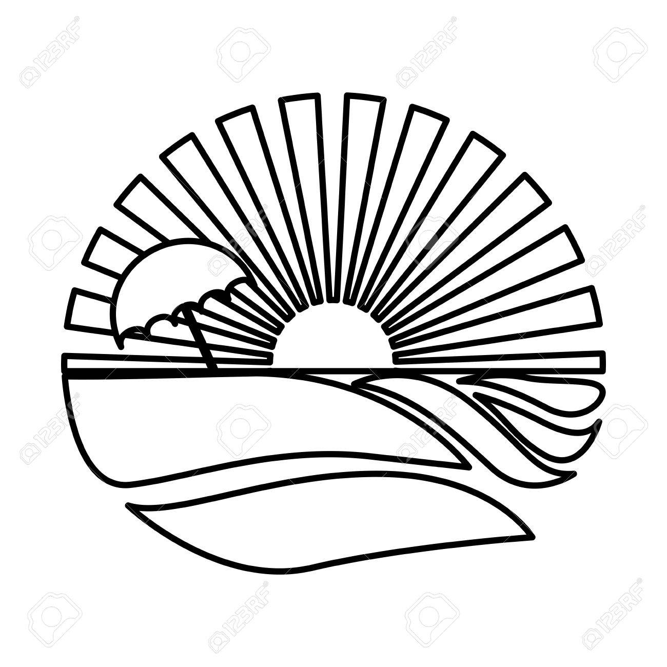 1300x1300 Silhouette Circular Background Sunset With Beach And Umbrella