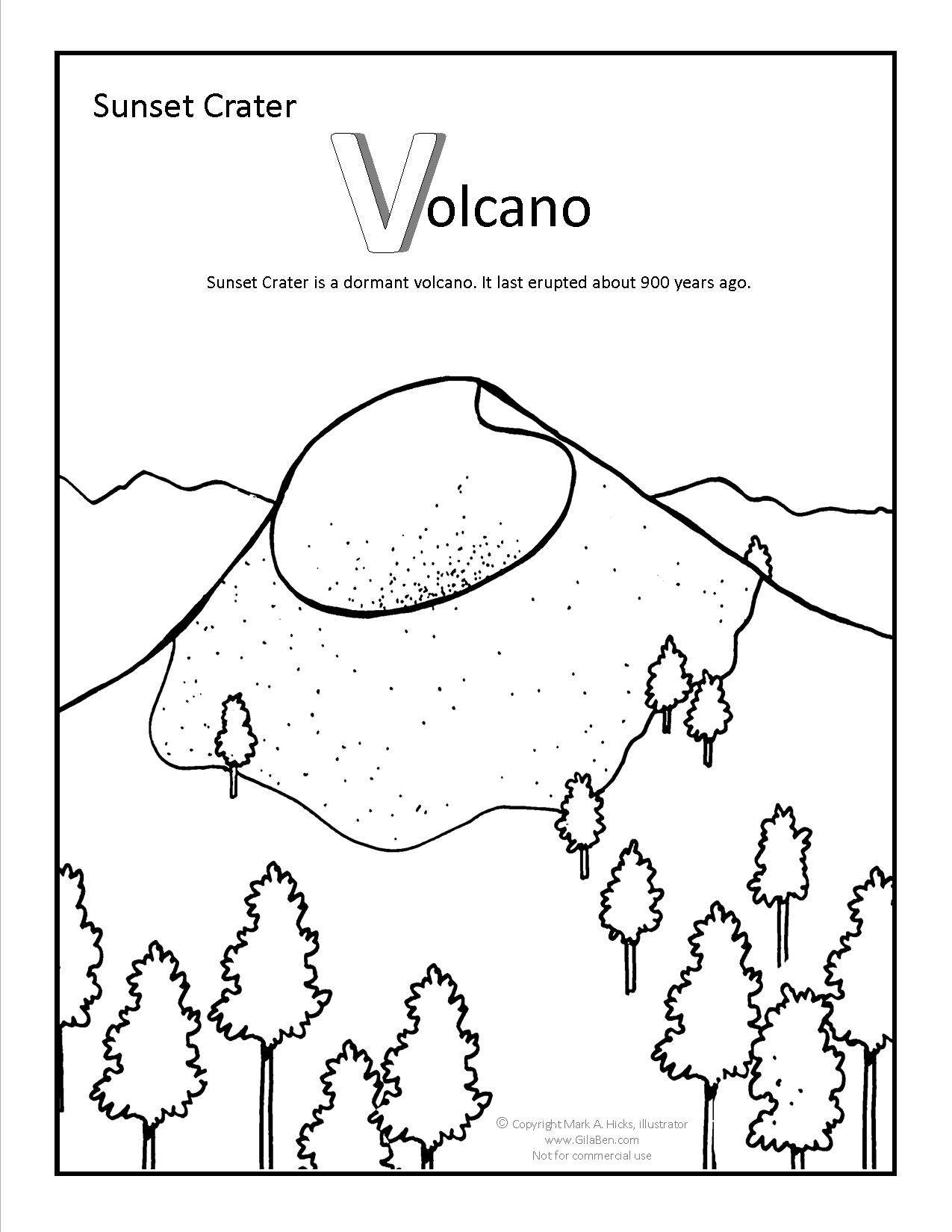 1275x1650 Sunset Crater Coloring Page