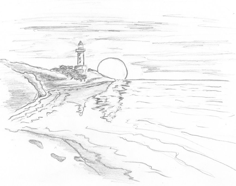 1006x794 Sunset Sketch 2 By Mlynek111