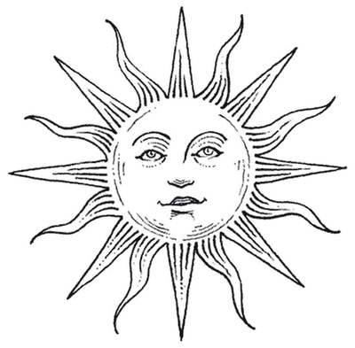 400x393 Simple Sun Tattoo Design