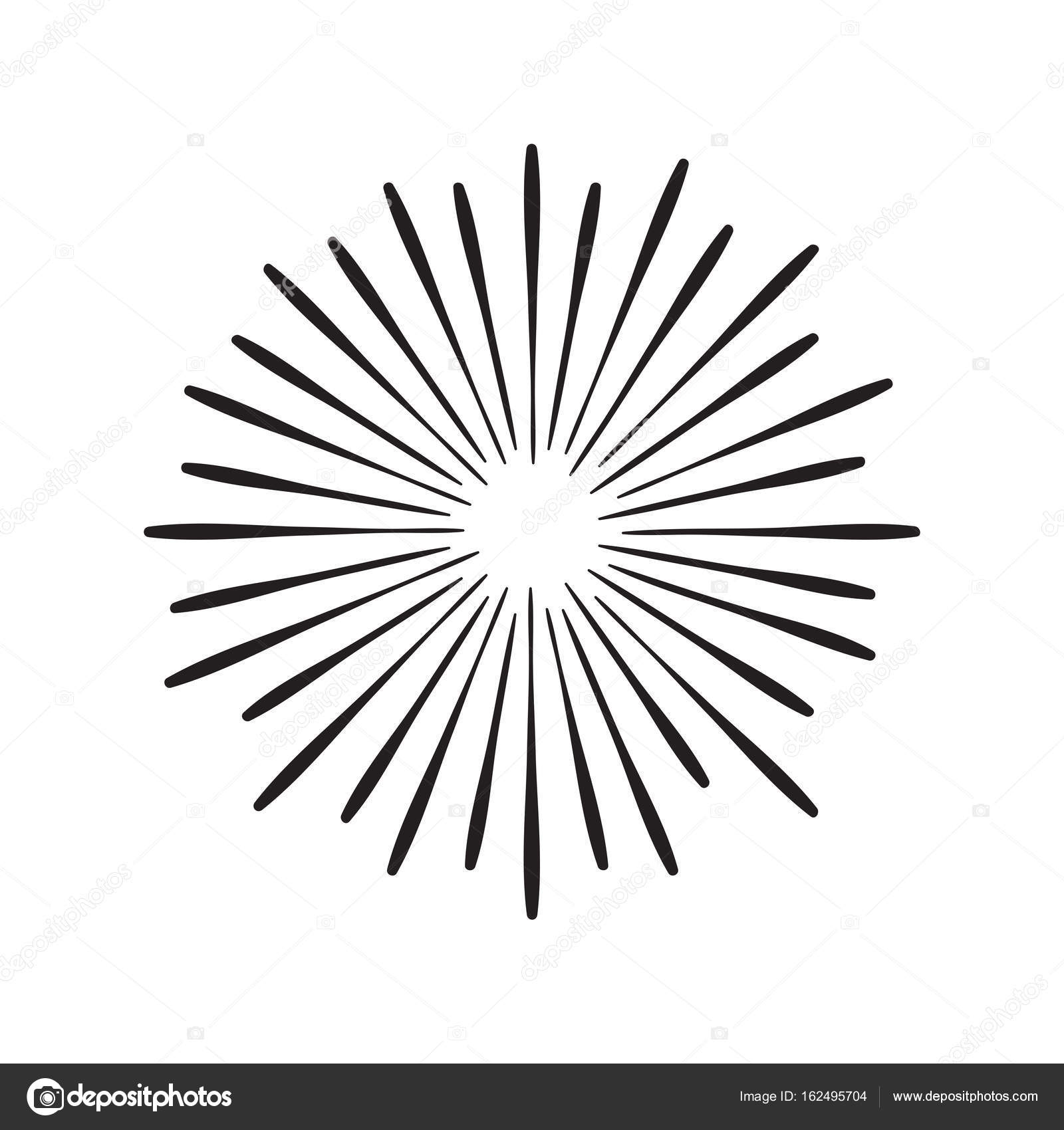 1600x1700 Hand Drawn Vintage Sunburst Stock Vector Thynose