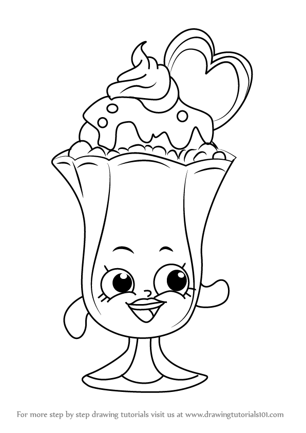 596x843 Learn How To Draw Suzie Sundae From Shopkins (Shopkins) Step By