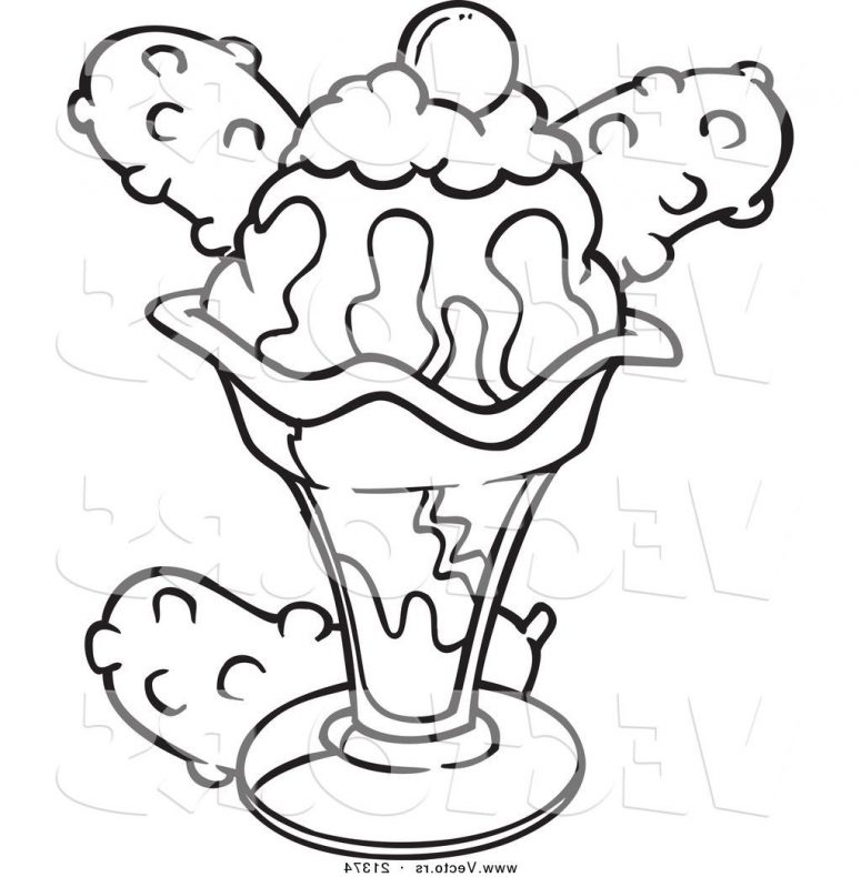 775x790 Hd Ice Cream Sundae Coloring Pages Vector Image Clip Art Designs