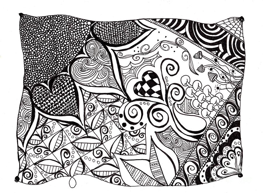 900x663 Trippy Sunflower Drawing By Nicole Johnson