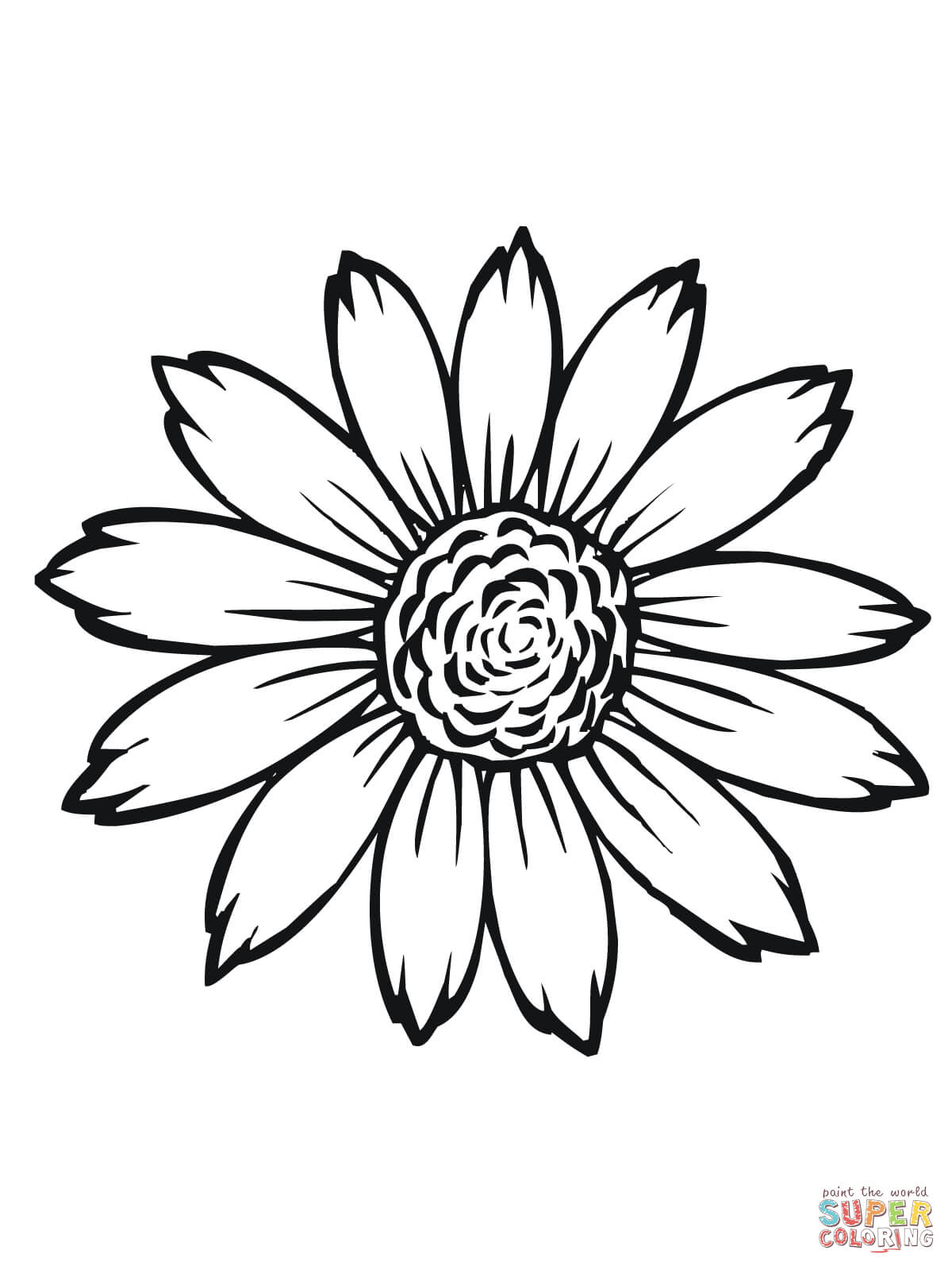 1200x1600 Flowering Head Of Sunflower Coloring Page Free Printable