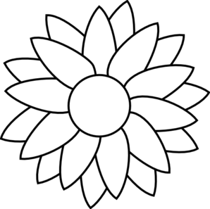 298x297 Black And White Sunflower Drawing Clipart Panda