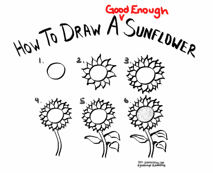 831x675 How Draw A Good Enough Sunflower