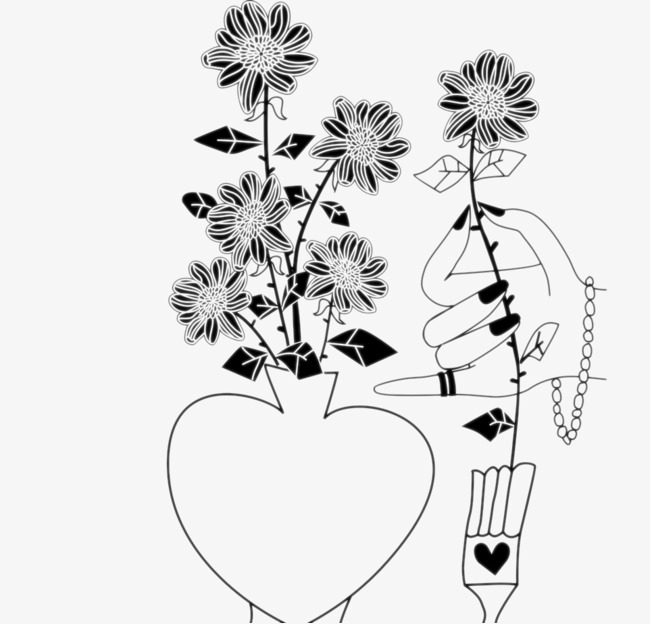 650x624 Mind Pictures, Line Drawings, Sunflower, Hand Png Image For Free