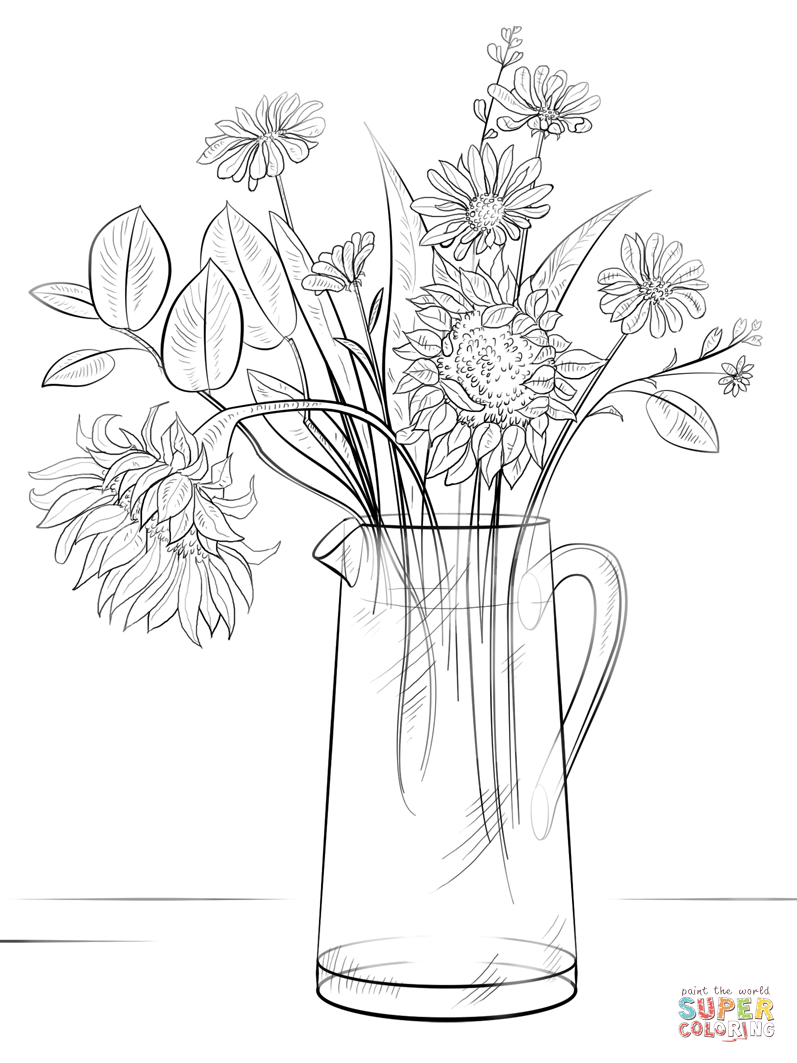 797x1063 Drawn Sunflower Sunflower Bouquet