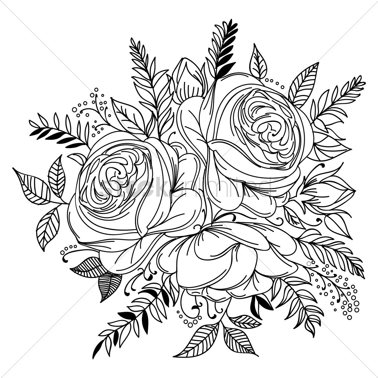 1300x1300 Intricate Sunflower Design Vector Image