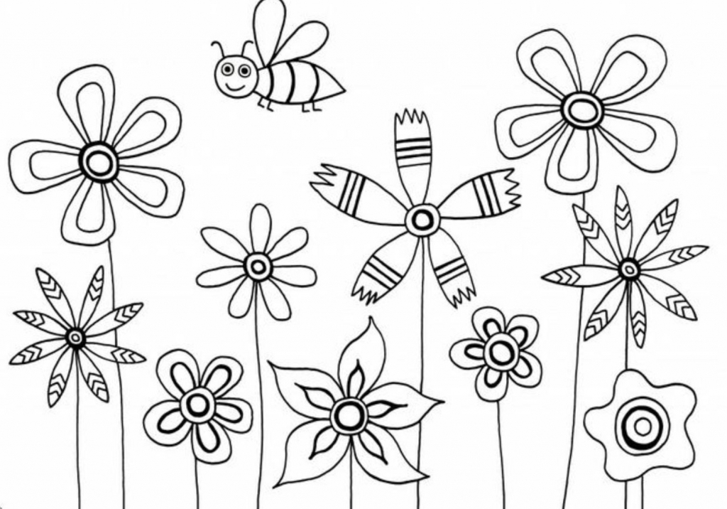 1024x716 Flowers For Kids To Draw