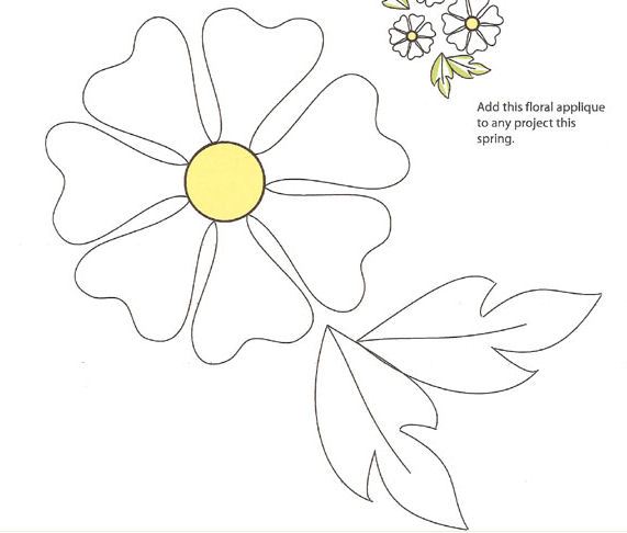 571x486 Free Download Flower Applique Pattern Quilting