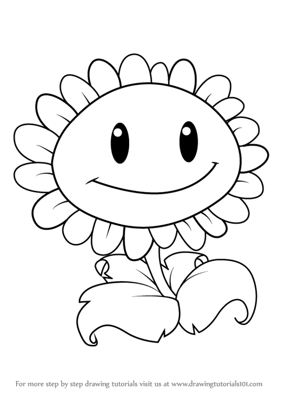 565x800 Learn How To Draw Giant Sunflower From Plants Vs. Zombies (Plants