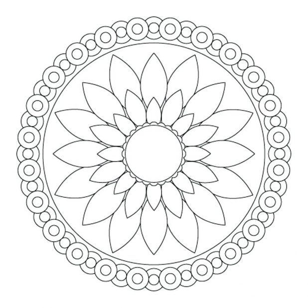 618x618 Colouring Picture Of For Sunflower Printable Pictures Flowers