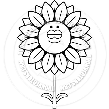 460x460 Sleeping Sunflower (Black And White Line Art) By Cory Thoman