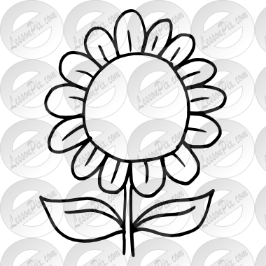 380x380 Sunflower Outline For Classroom Therapy Use