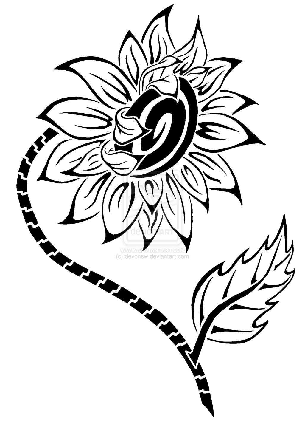 1024x1422 Drawn Sunflower Tribal
