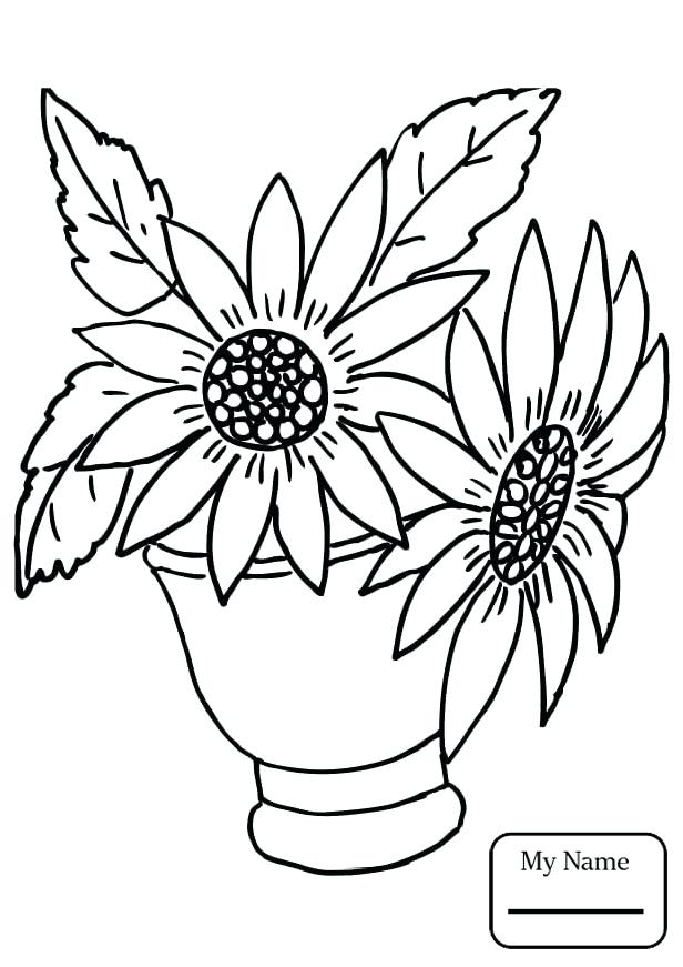 616x871 Realistic Flower Coloring Pages Realistic Sunflowers Flowers