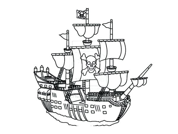 600x450 Ship Coloring Pages Big Pirate Ship Coloring Pages For Kids Print