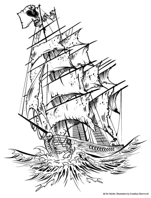 Sunken Pirate Ship Drawing at GetDrawings | Free download