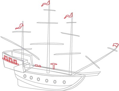 400x306 6. Draw Flags On The Masts