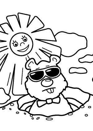 300x421 Groundhog Day Coloring Pages For Kids Sunny, 2 February Printable