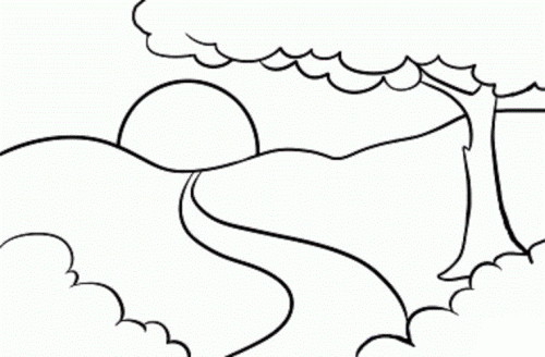500x328 Nice Sunrise Landscape Coloring Pages Art Therapy Ideas