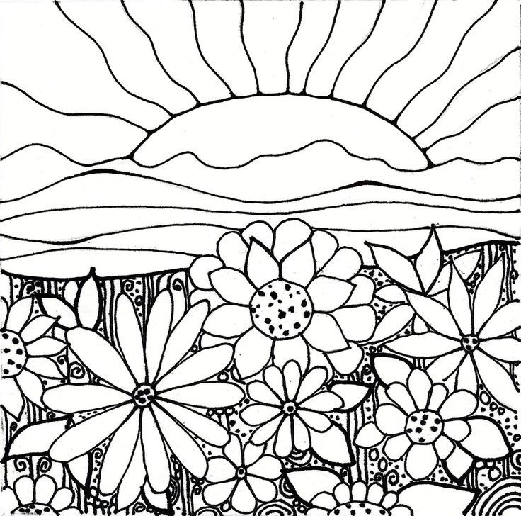 736x728 Printable Sunset Coloring Pages