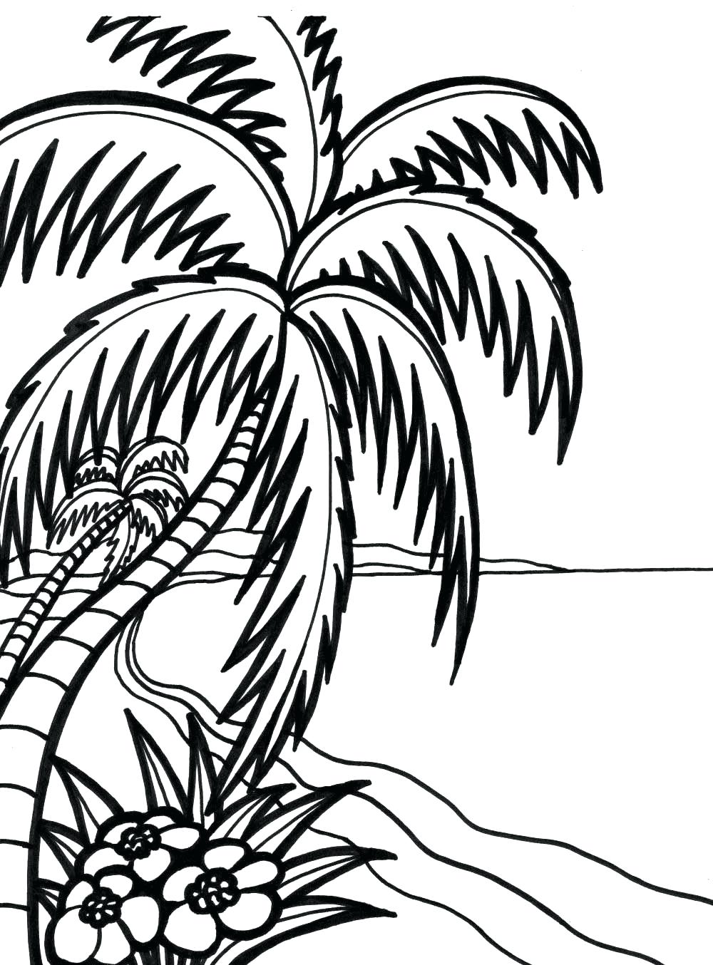 1000x1354 Coloring Tropical Coloring Pages Drawn Sunset Page Rainforest