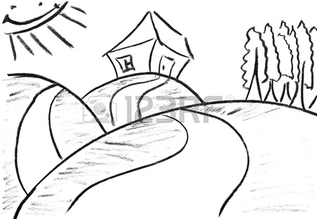 450x311 Pencil Sketch Of Loving Couple Looking At Sunset Stock Photo