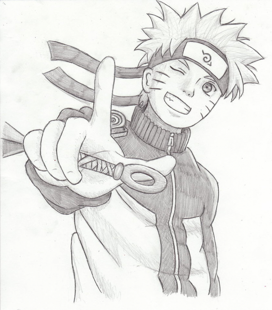 898x1024 Naruto Pencil Drawing