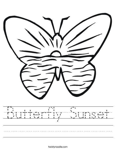 468x605 Butterfly Sunset Worksheet