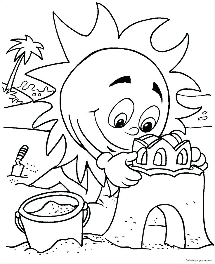 736x904 Coloring Pages Of The Sun Beach Themed Coloring Pages Sun At Beach