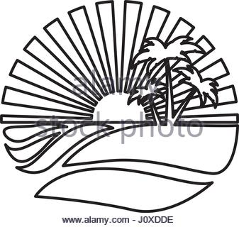 337x320 Silhouette Circular Background Sunset With Beach And Umbrella